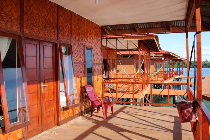 A private wooden patio in warm afternoon light